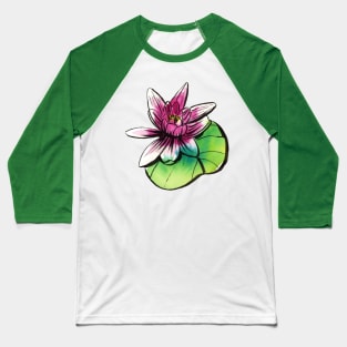 Pink Lotus Flower Baseball T-Shirt